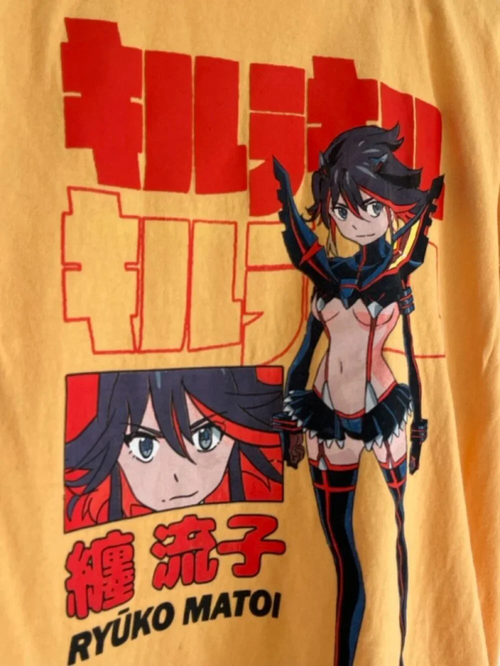 Kill La Kill Mens M Yellow Graphic T-Shirt Ryuko Matoi Aniplex Studio Trigger